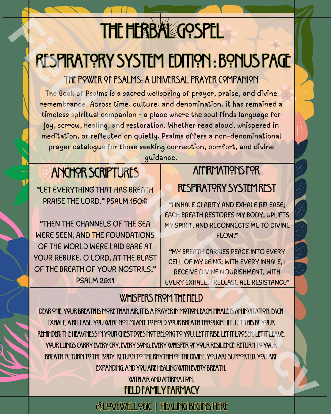 The Herbal Gospel: Respiratory System Cheatsheet