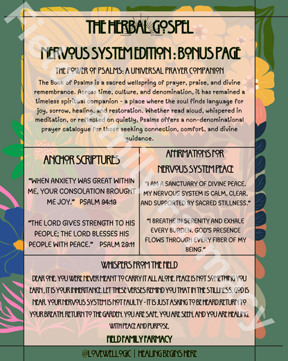 The Herbal Gospel: Nervous System Cheatsheet