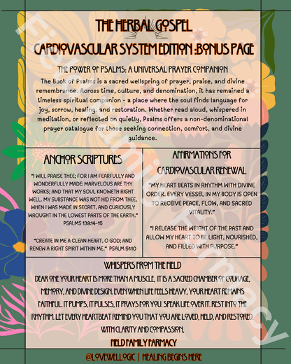 The Herbal Gospel: Cardiovascular System Cheatsheet